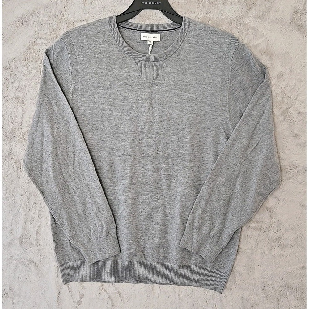 Free Assembly Mens Everyday Crewneck Sweater Heather Grey Size XXL
